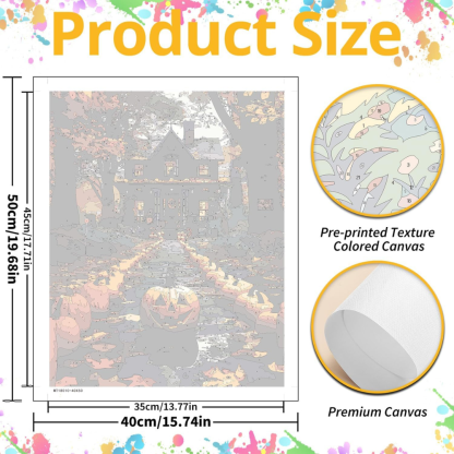 Halloween Pumpkin Paint By Numbers Kit For Adults