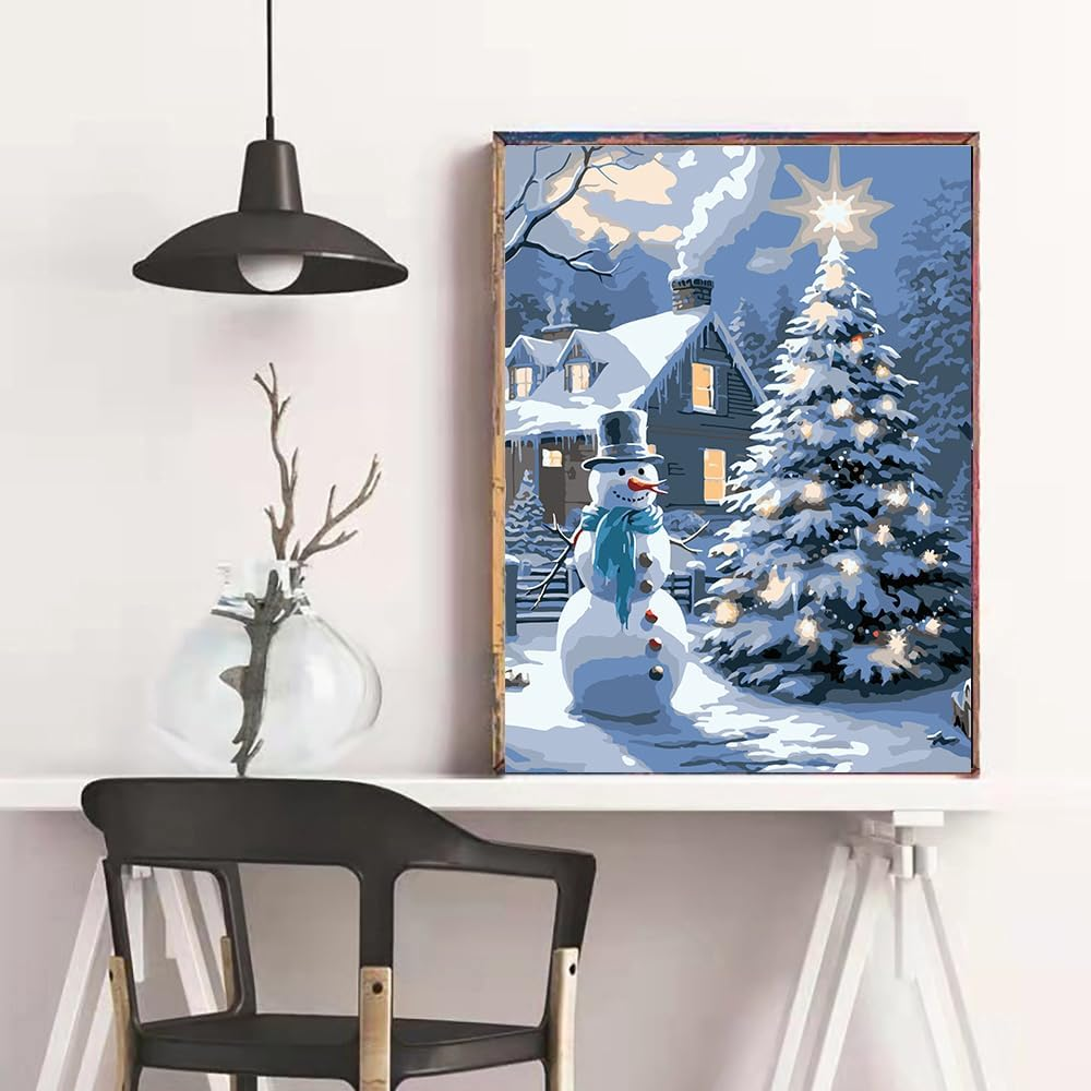 Christmas Paint by Numbers Kit with Brushes on Canvas