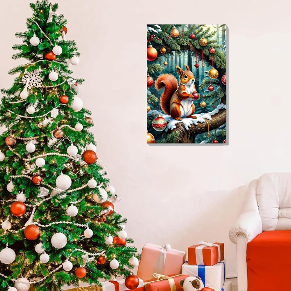 Christmas Paint by Numbers Kit with Frame and Easel