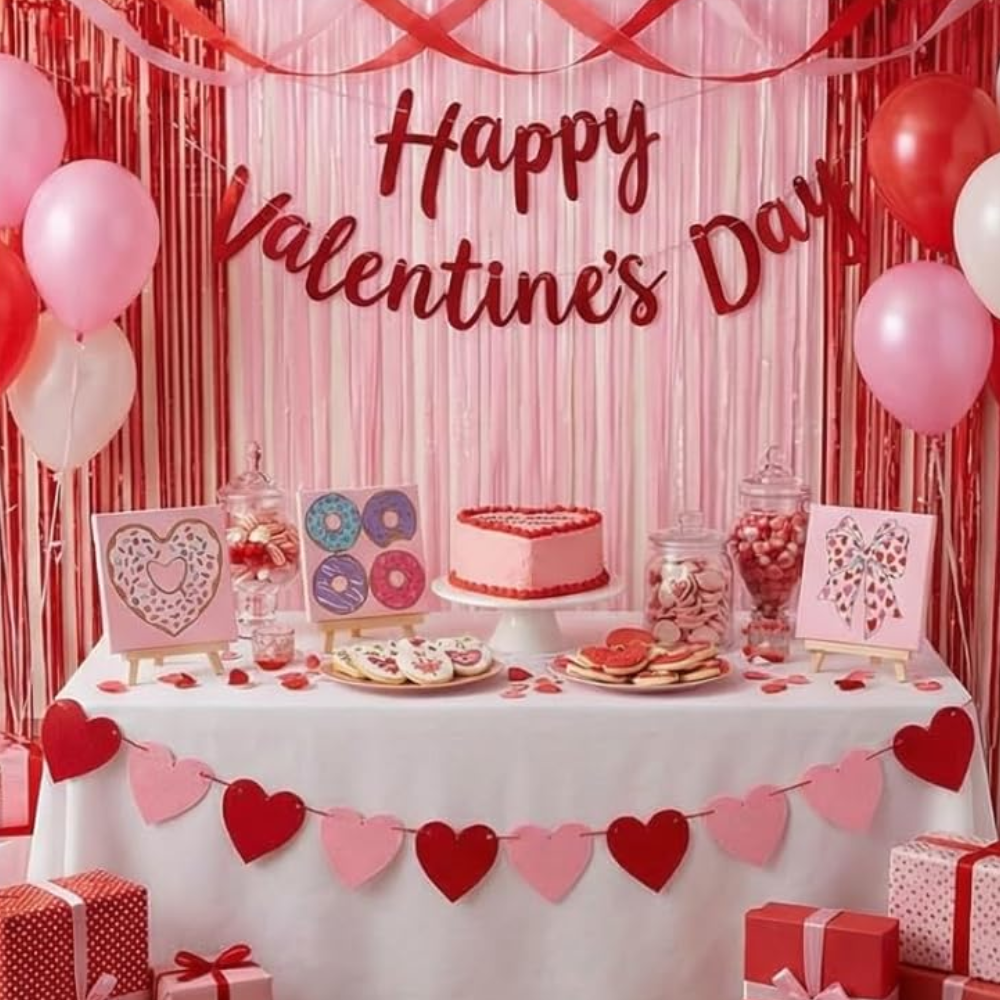 Pack of 6 Valentine Paint by Numbers Kit 8x8 Inch Canvas Set