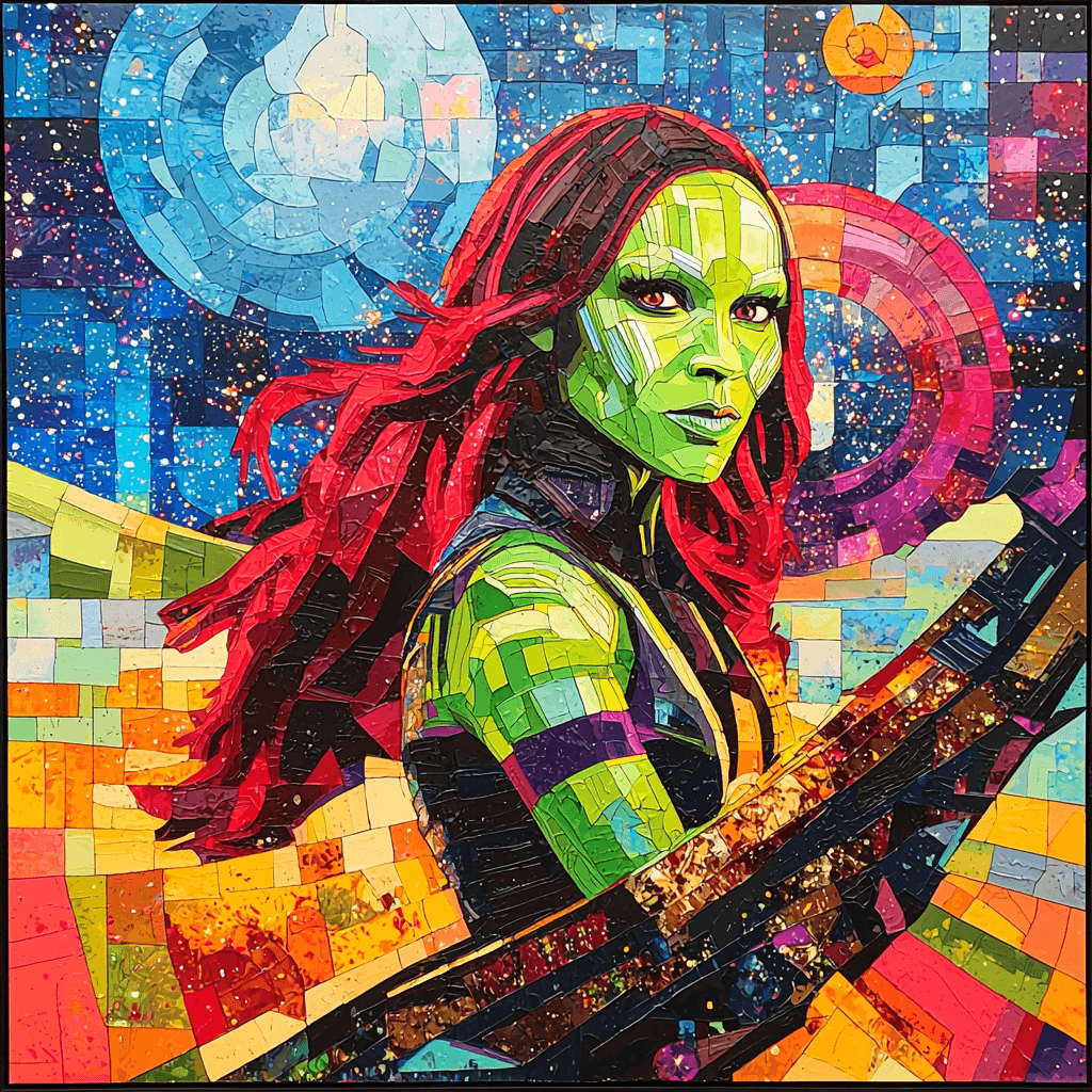 Zoe Saldana: The Cosmic Navigator Of Star-Lord's Journey Number Painting