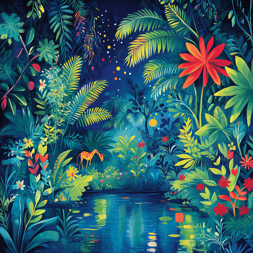 Rousseau Inspired Jungle Expedition paint by numbers