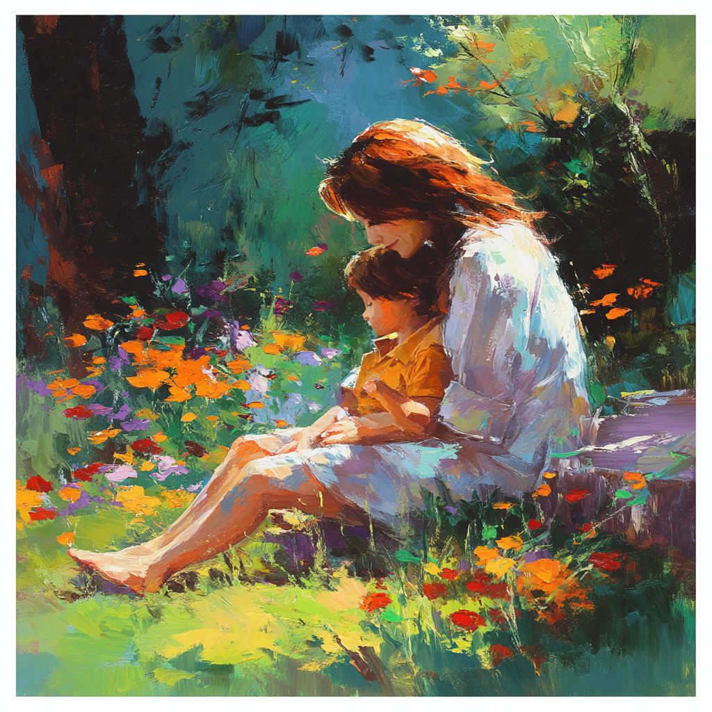 A Family Portrait In Nature Number Painting