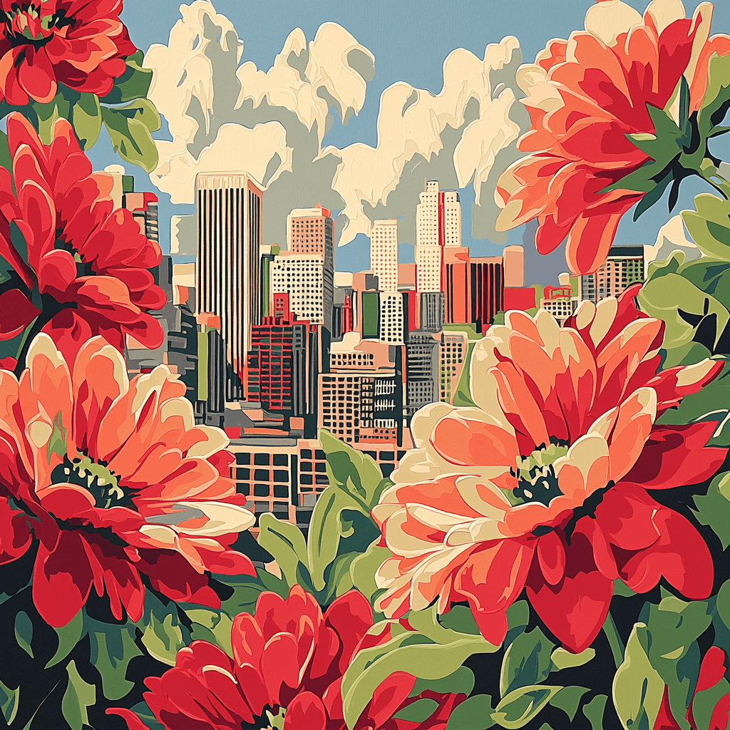 Georgia O’Keeffe Inspired Vibrant City Blooms Paint By Color