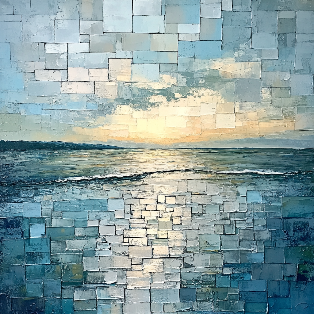 Jean-Paul Riopelle Inspired River Reflection Tessellations paint by number