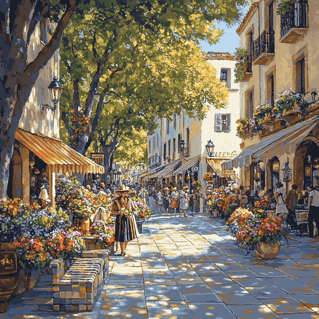 La Rambla Promenade Barcelona Spain paint by number