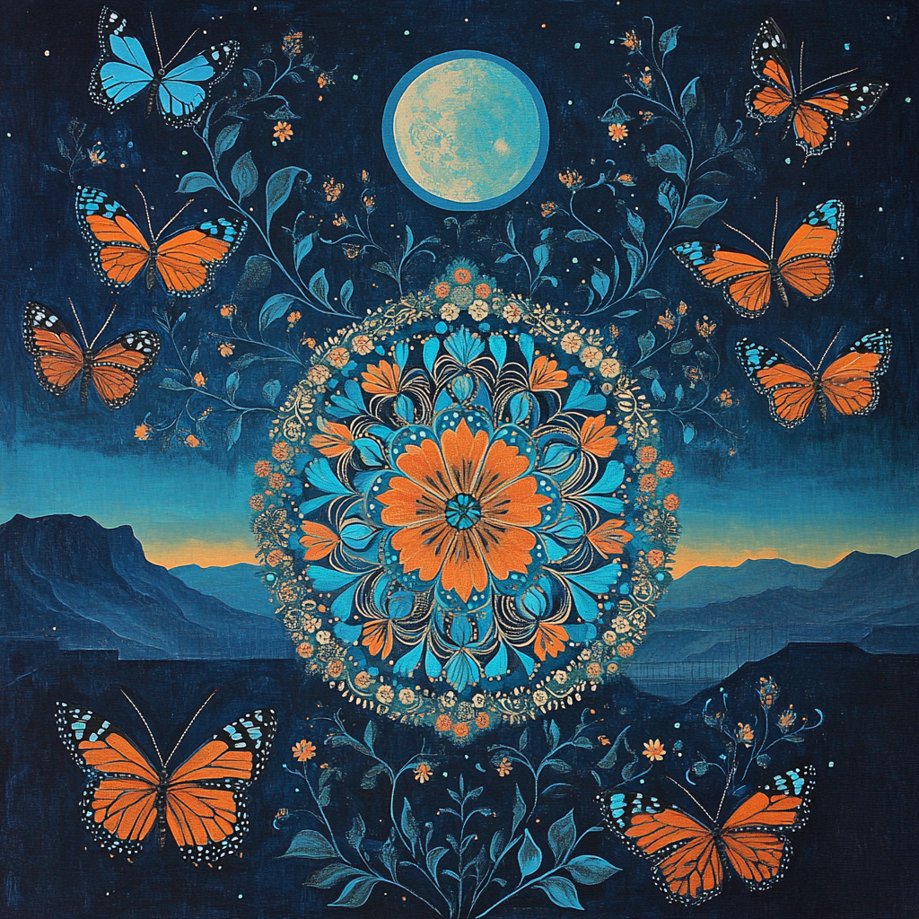 Frida Kahlo Inspired Lunar Monarch Garden DIY paint by numbers