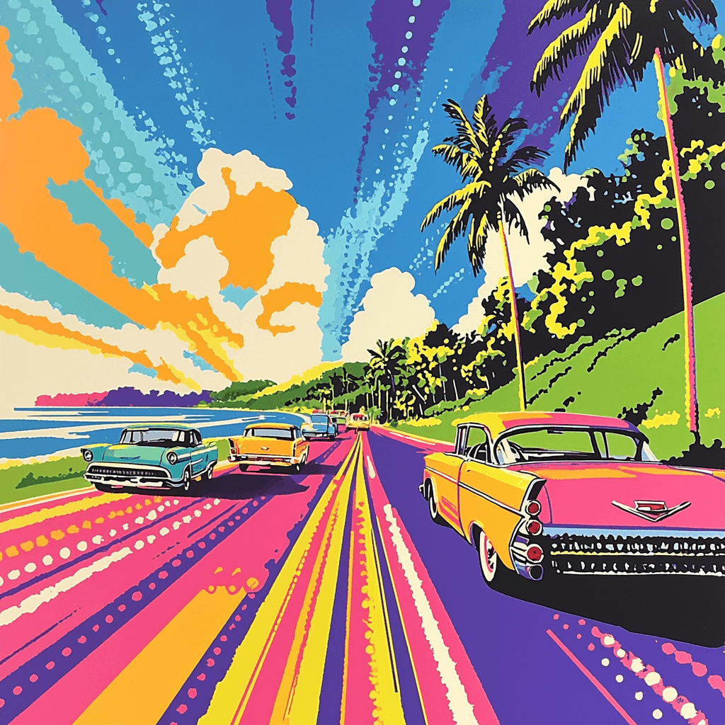 Roy Lichtenstein Inspired Vintage Road Trip Paint By Numbers Kits