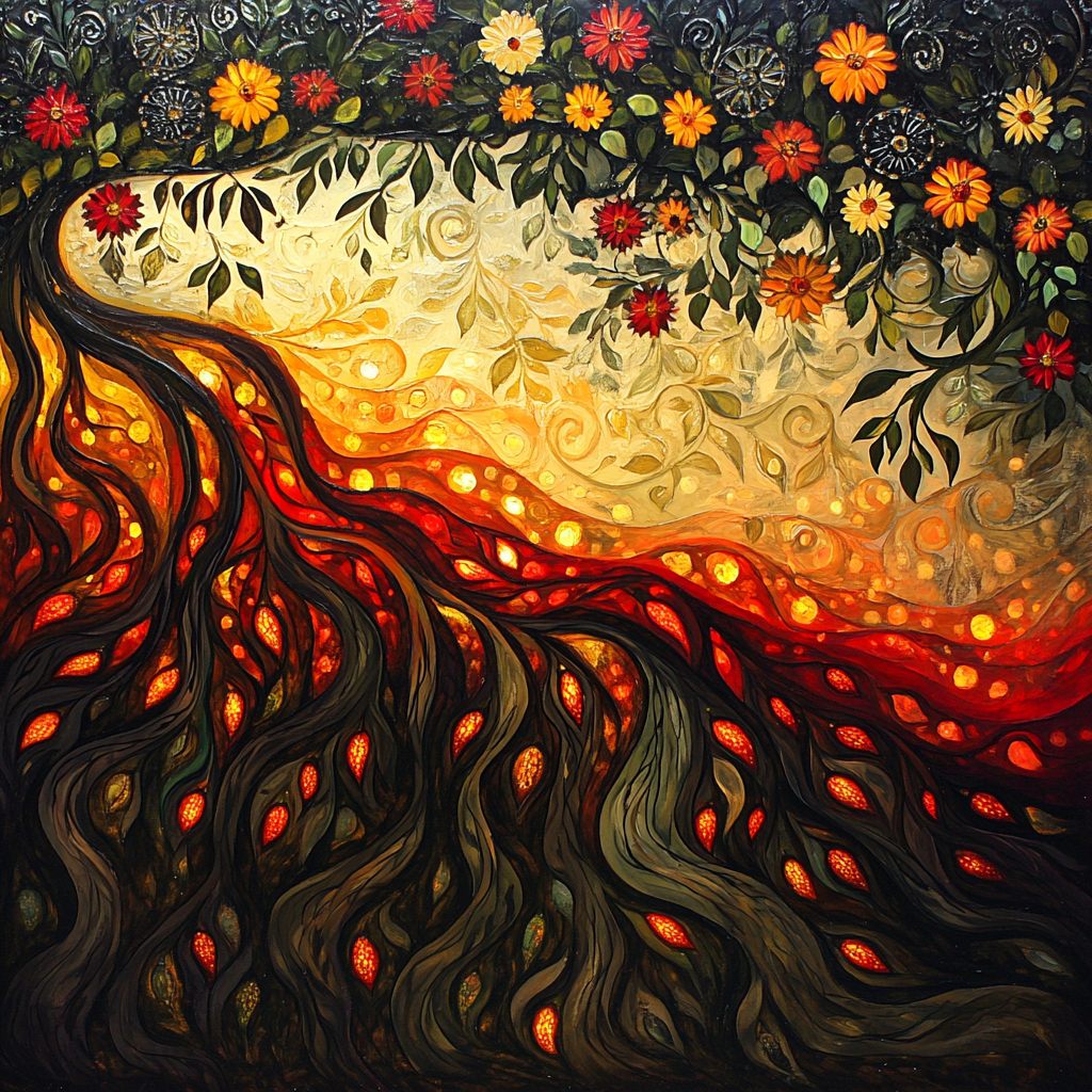 Frida Kahlo Inspired Ember Of Roots paint by numbers