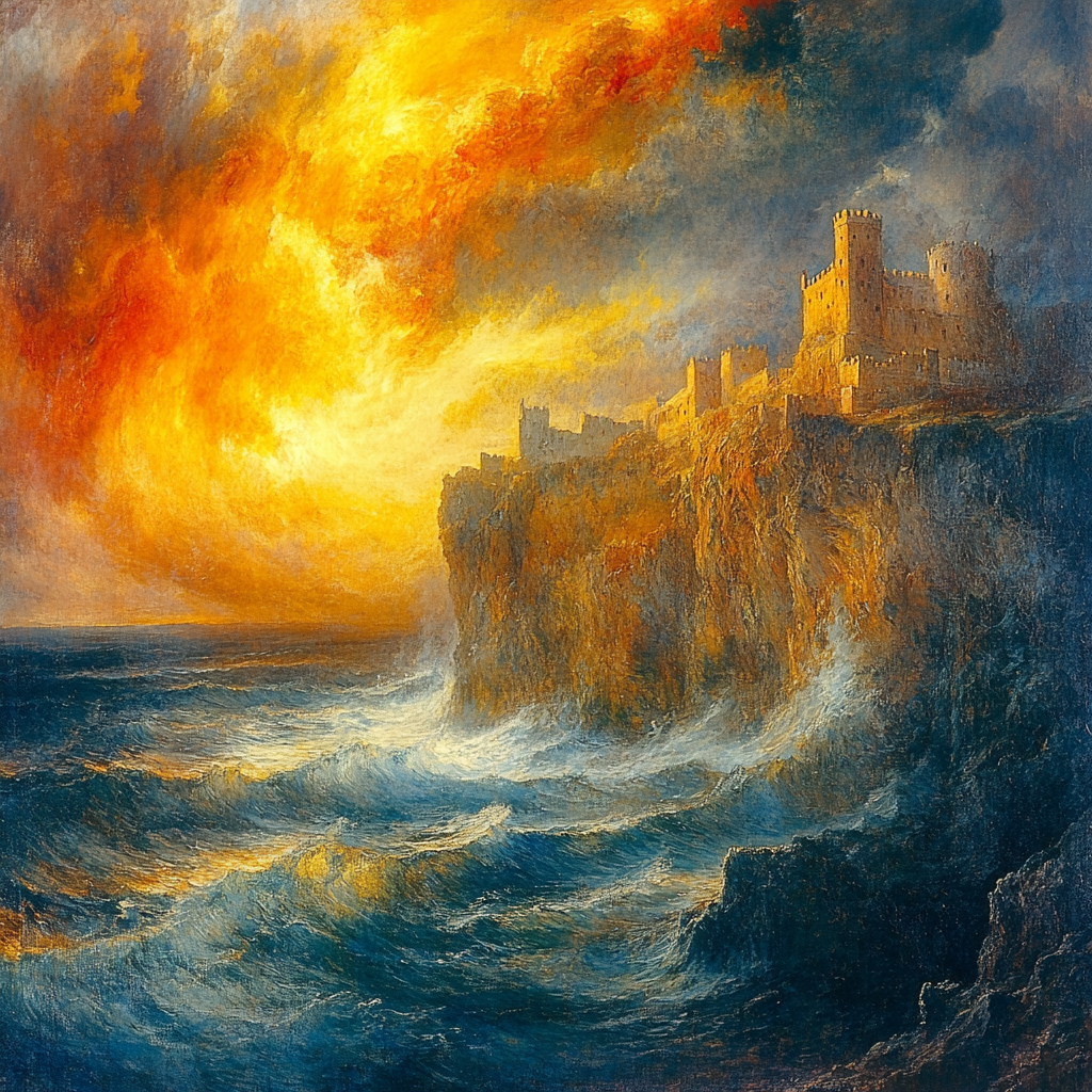 JMW Turner Inspired Stormy Coastal Landscape Numbered painting kits