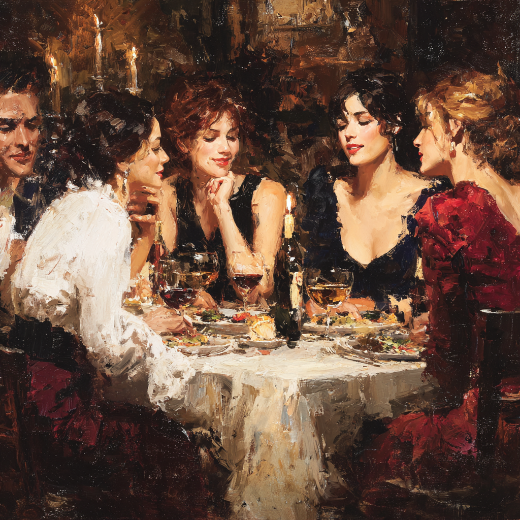 John Singer Sargent Inspired Elegant Dinner paint by number
