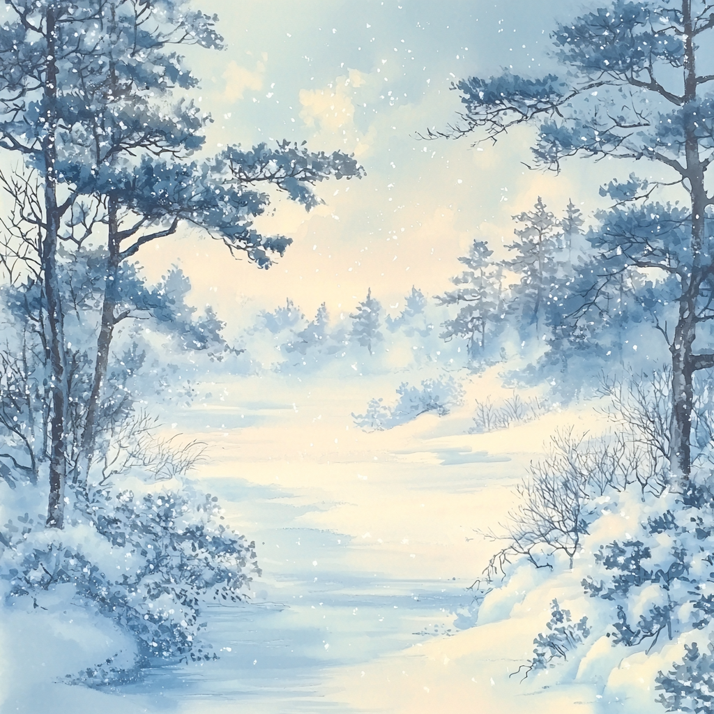 Utagawa Hiroshige Inspired The Silent Snowfall Paint By Numbers