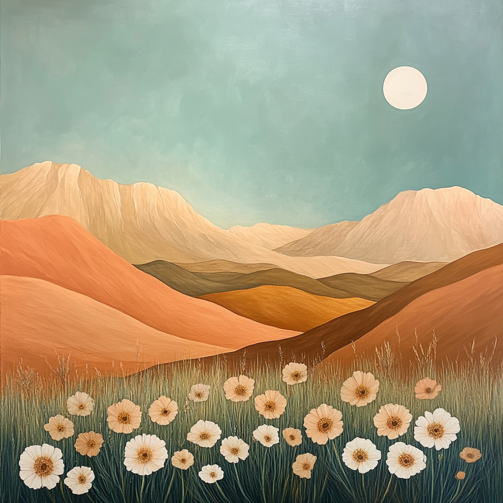Georgia OKeeffe Inspired Desert Vista paint by color