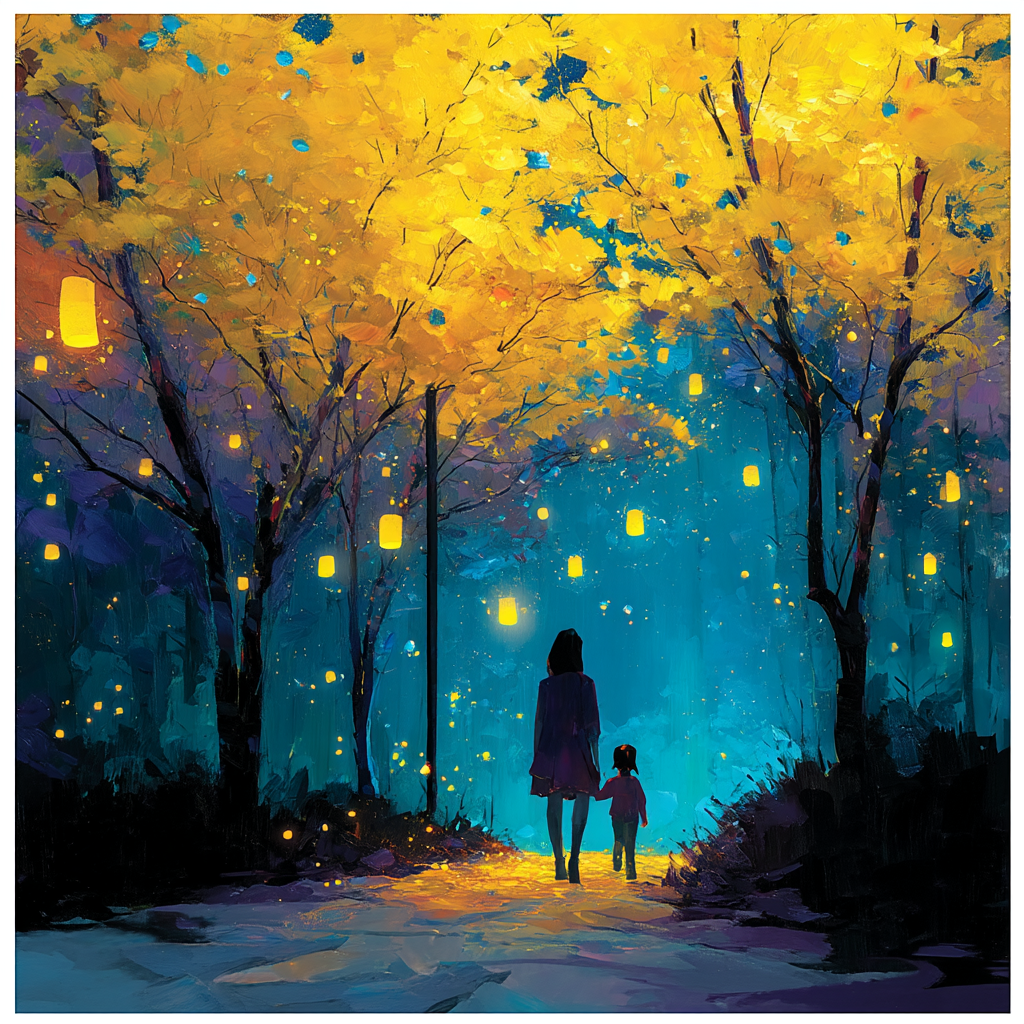 Under The Lantern Glow Painting By Numbers Kit