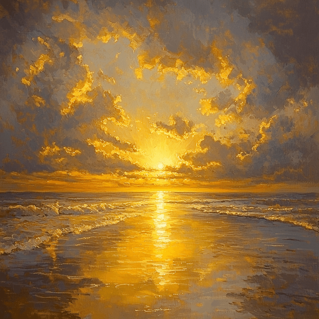 J.M.W. Turner Inspired Golden Twilight Paint By Numbers