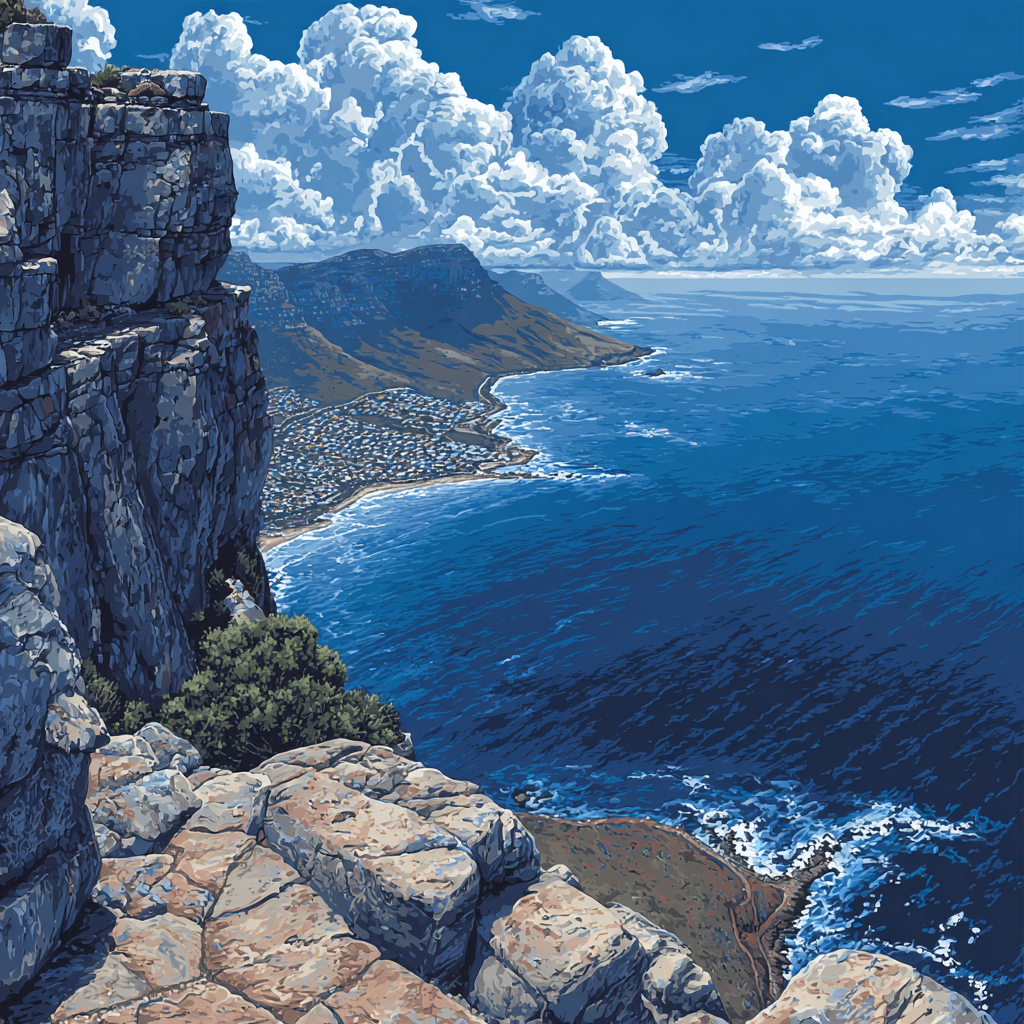 Cliffside Viewpoint Table Mountain Cape Town South Africa Paint by numbers kits