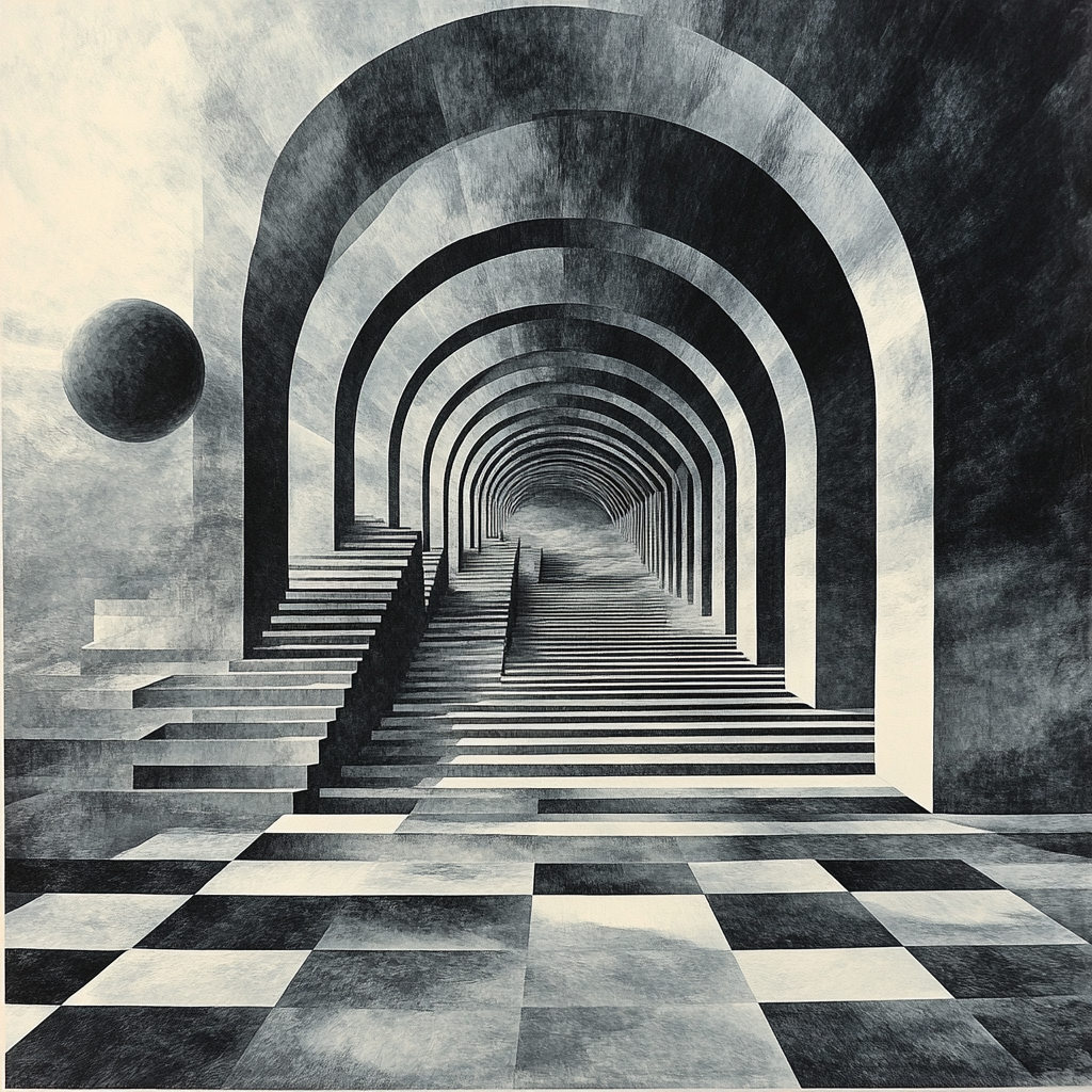 M C Escher Inspired Infinite Labyrinth Patterns Painting by numbers kit