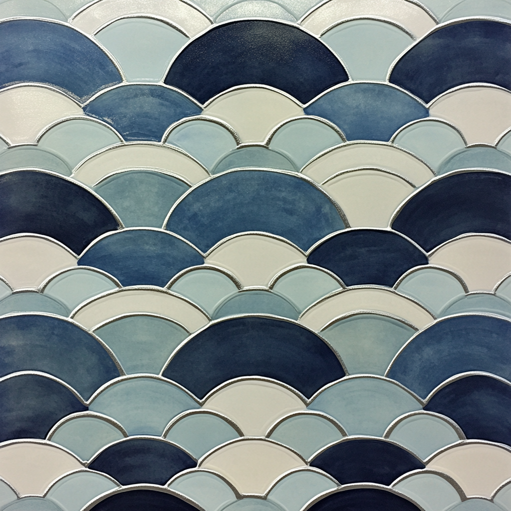 Hiroshige Inspired Tidal Ripple Pattern Number painting