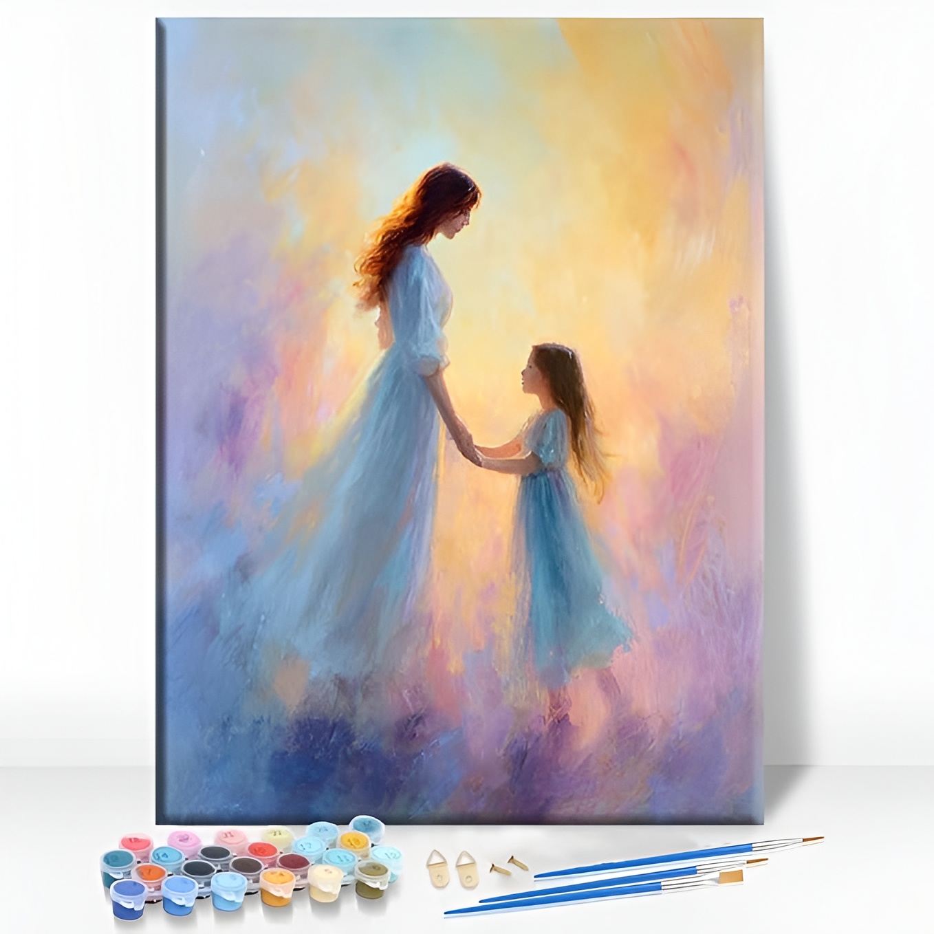 Mother in The Rainbow Mothers Day Framed Canvas DIY Paint by Numbers Kit 