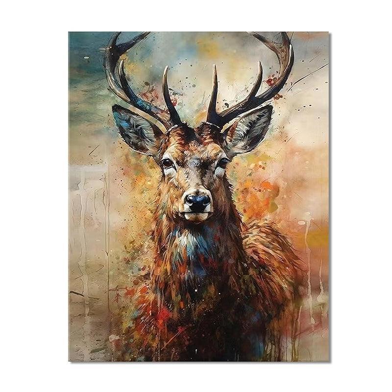 Framed Paint By Numbers Kit Easy Crafts DIY Deer Canvas Art