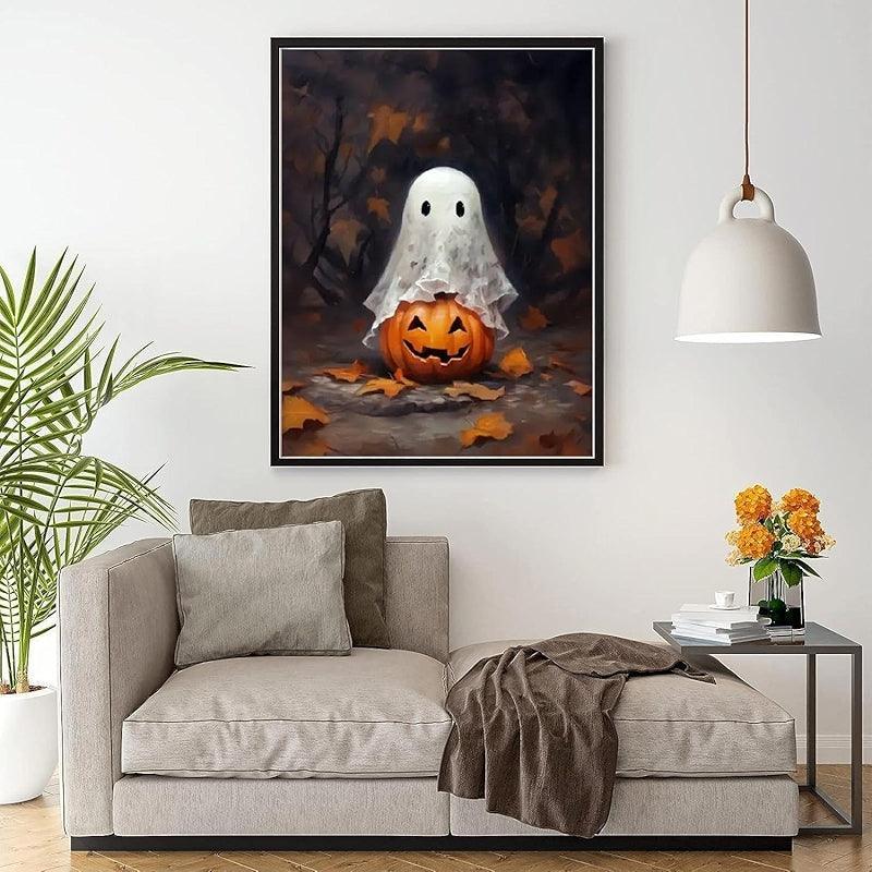 Pumpkin Ghost Diamond Painting Kit Full Drill Art