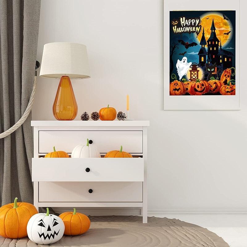 Halloween DIY Paint By Numbers Kit With Brushes And Acrylic Pigment