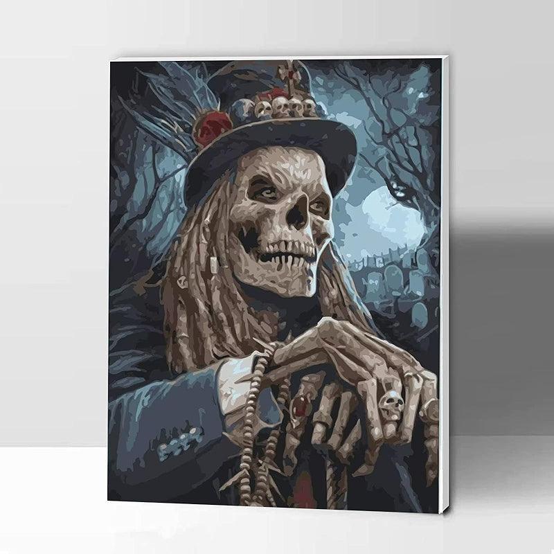 DIY Paint By Numbers Kit Skull Gentleman 16x20 Inch