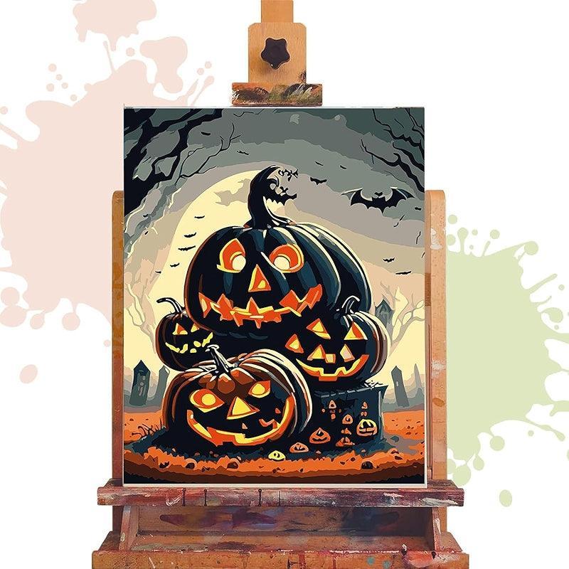 Halloween Paint By Numbers Kit On Canvas For Home Decor