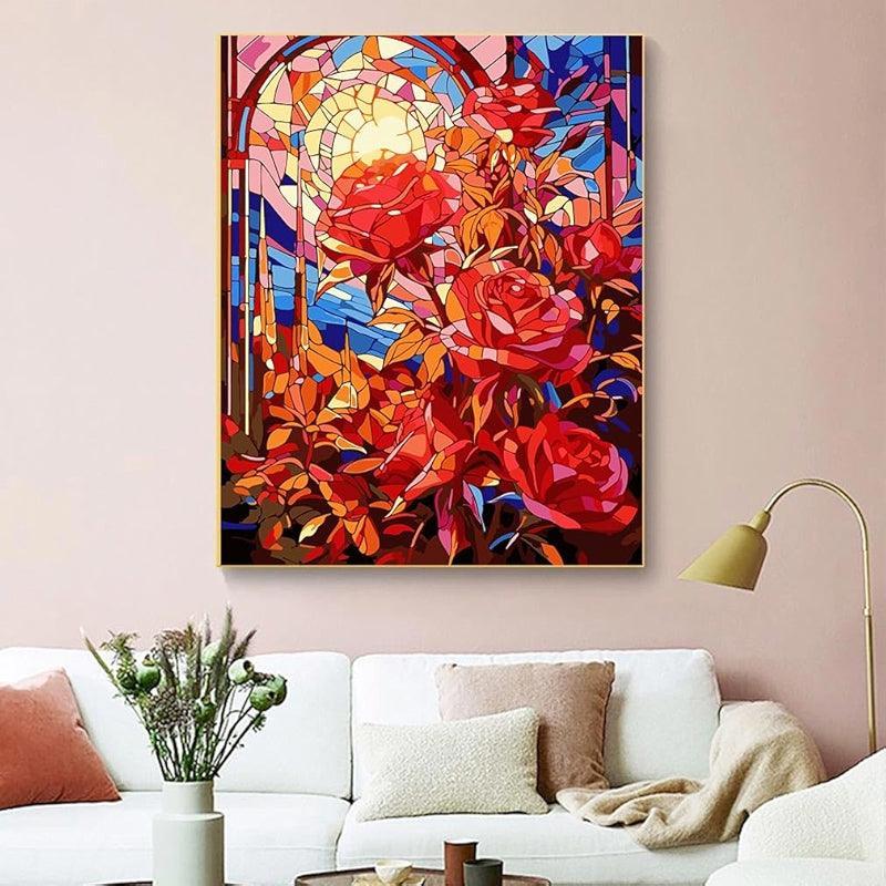 Paint By Number Kit For Adults And Beginners Cat Flowers