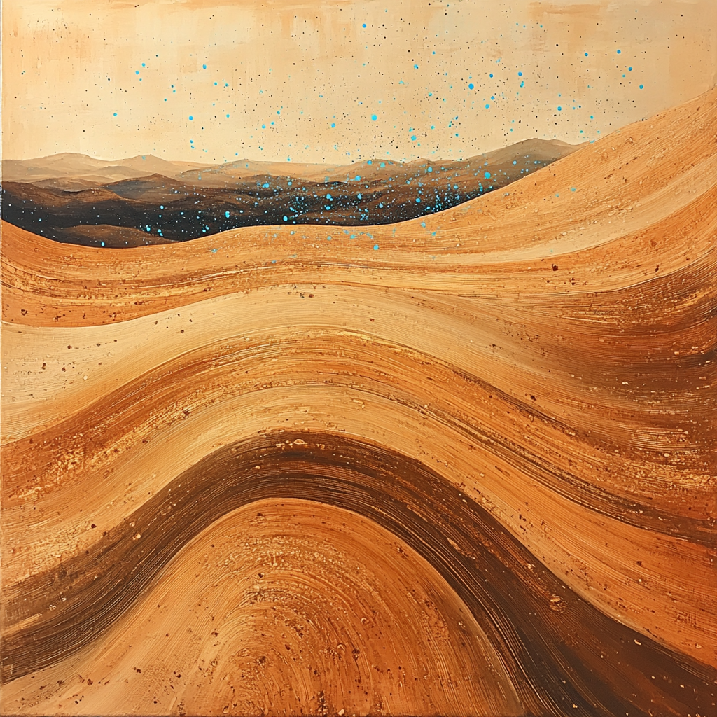 Jackson Pollock Inspired Desert Wind Looping Ochre Network Paint by numbers art