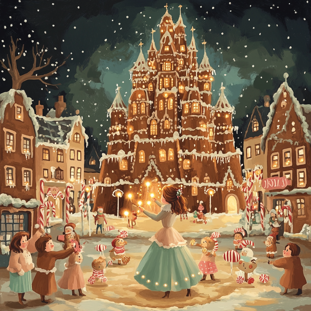 Enchanted Gingerbread Castle Disney Number painting