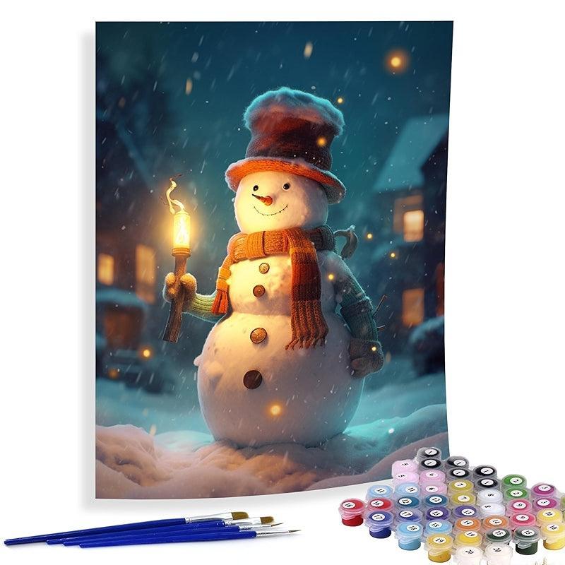 Paint By Numbers Kit Snowman For Home Wall Decor