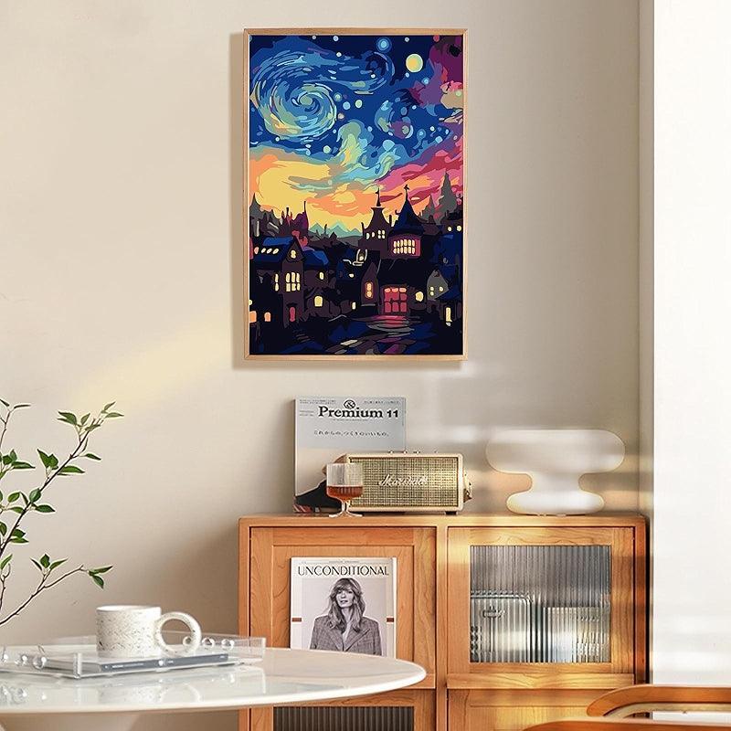 Paint By Numbers Kit For All Ages With Wooden Frame