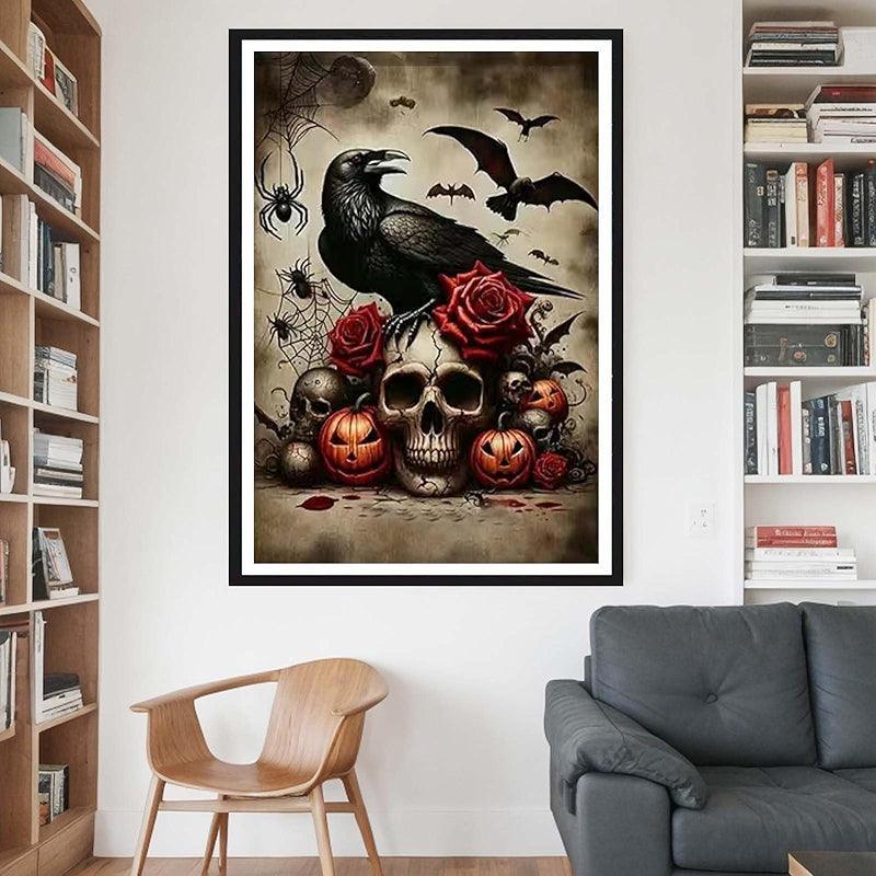 5D Diamond Painting Kit Halloween Skull Eagle Art
