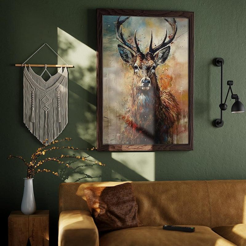 Framed Paint By Numbers Kit Easy Crafts DIY Deer Canvas Art