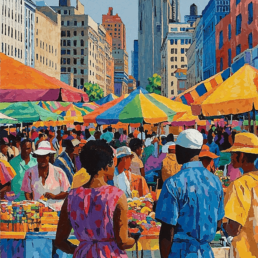 Kehinde Wiley Inspired Vibrant Urban Market Paint By Numbers Art