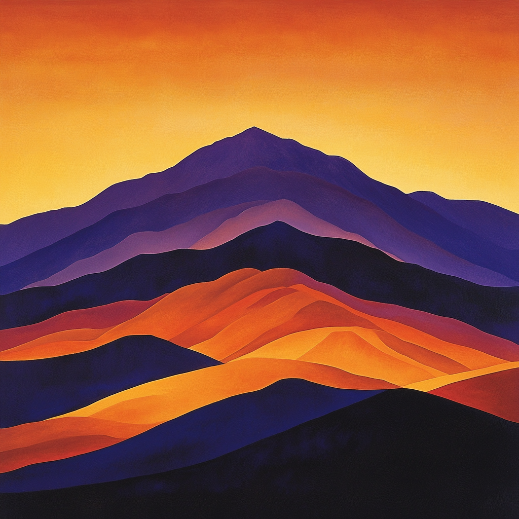 Georgia OKeeffe Inspired Mountain Sunset painting number kit