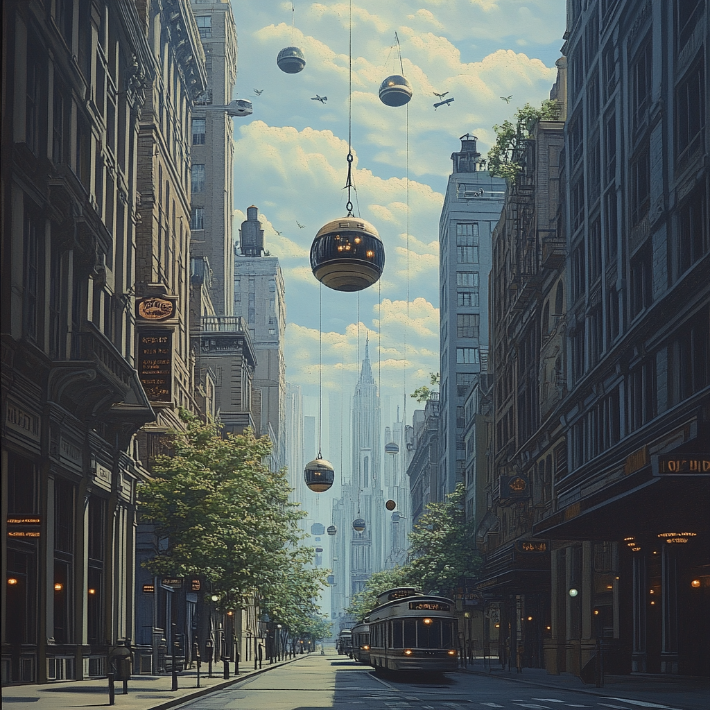 Magritte Inspired Silent Street Painting by numbers kit
