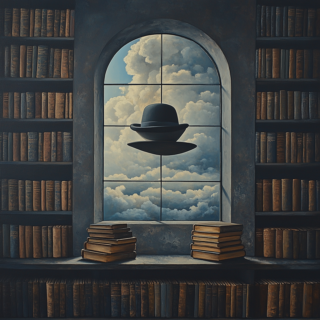 Rene Magritte Inspired Quiet Library Paint by numbers art