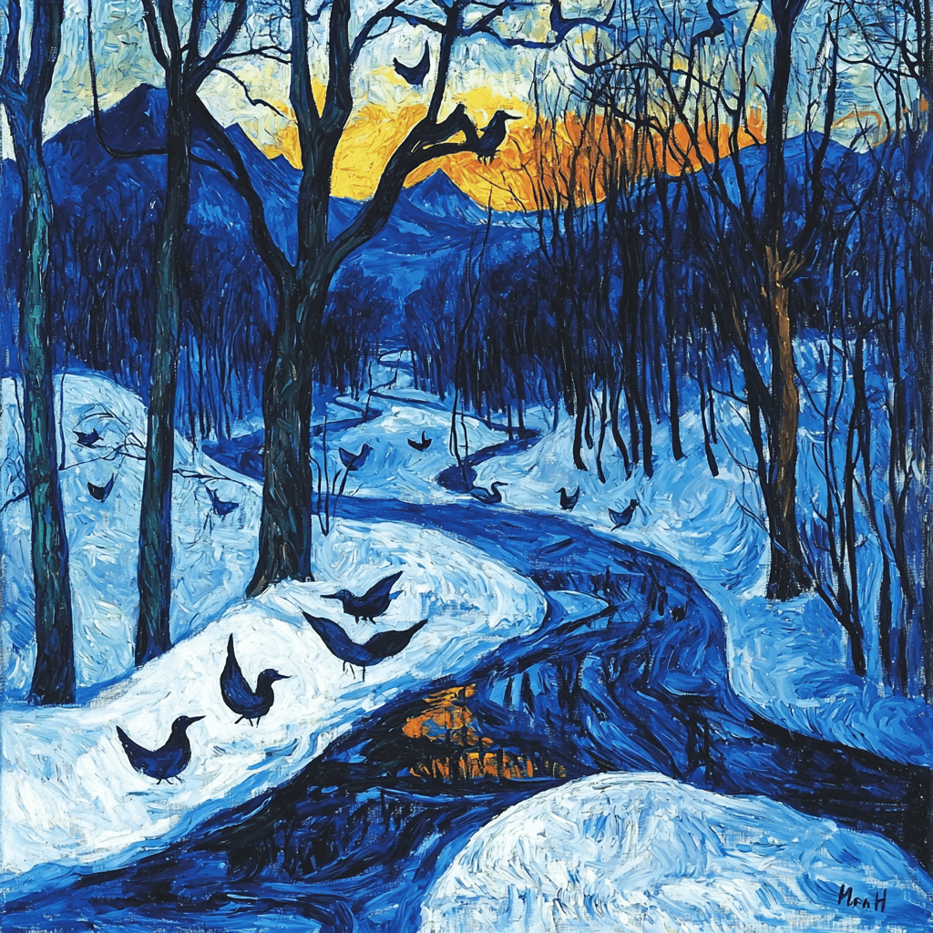 Edvard Munch Inspired Mythical Winter Solstice Paint By Numbers