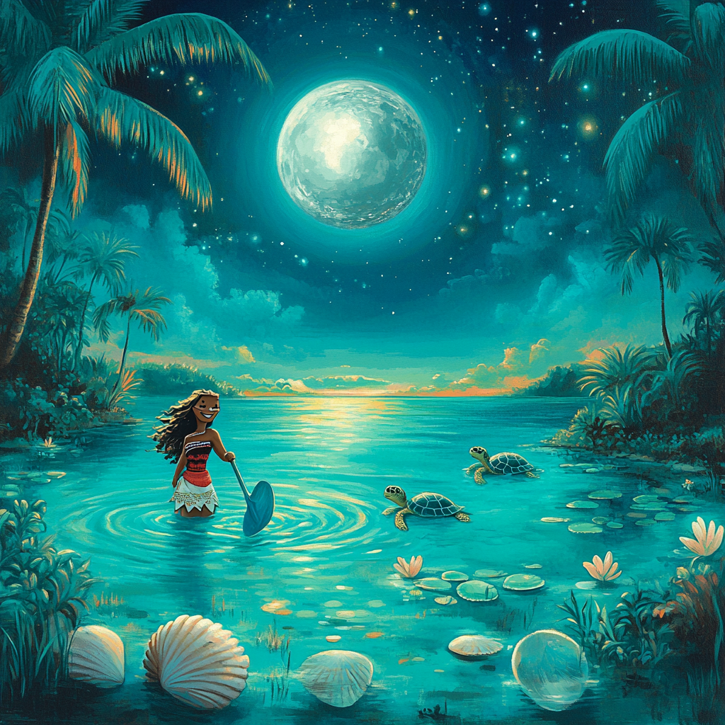 Moana Moonlit Lagoon painting number kit