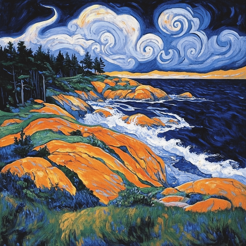 Edvard Munch Inspired Trembling Coastline painting number kit