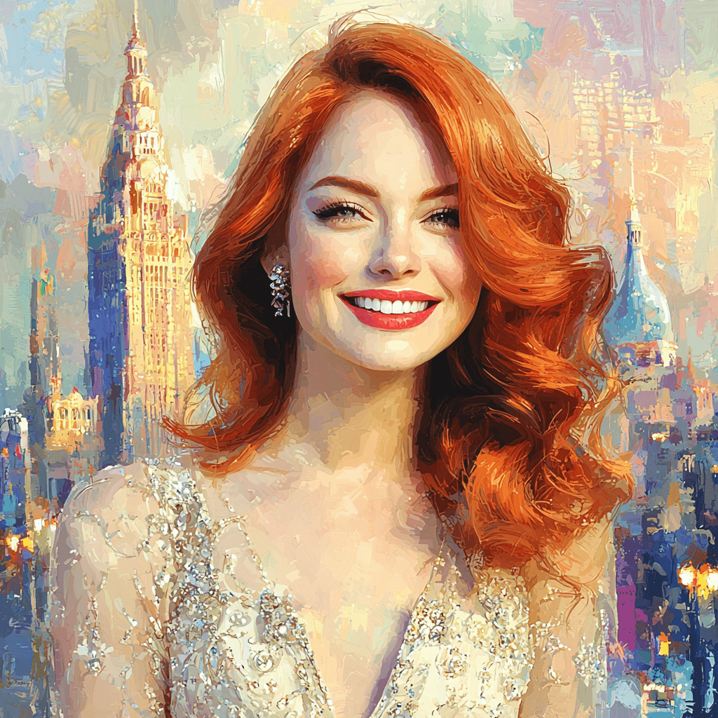 Emma Stone: The Radiant Muse Of La La Land Painting Number Kit