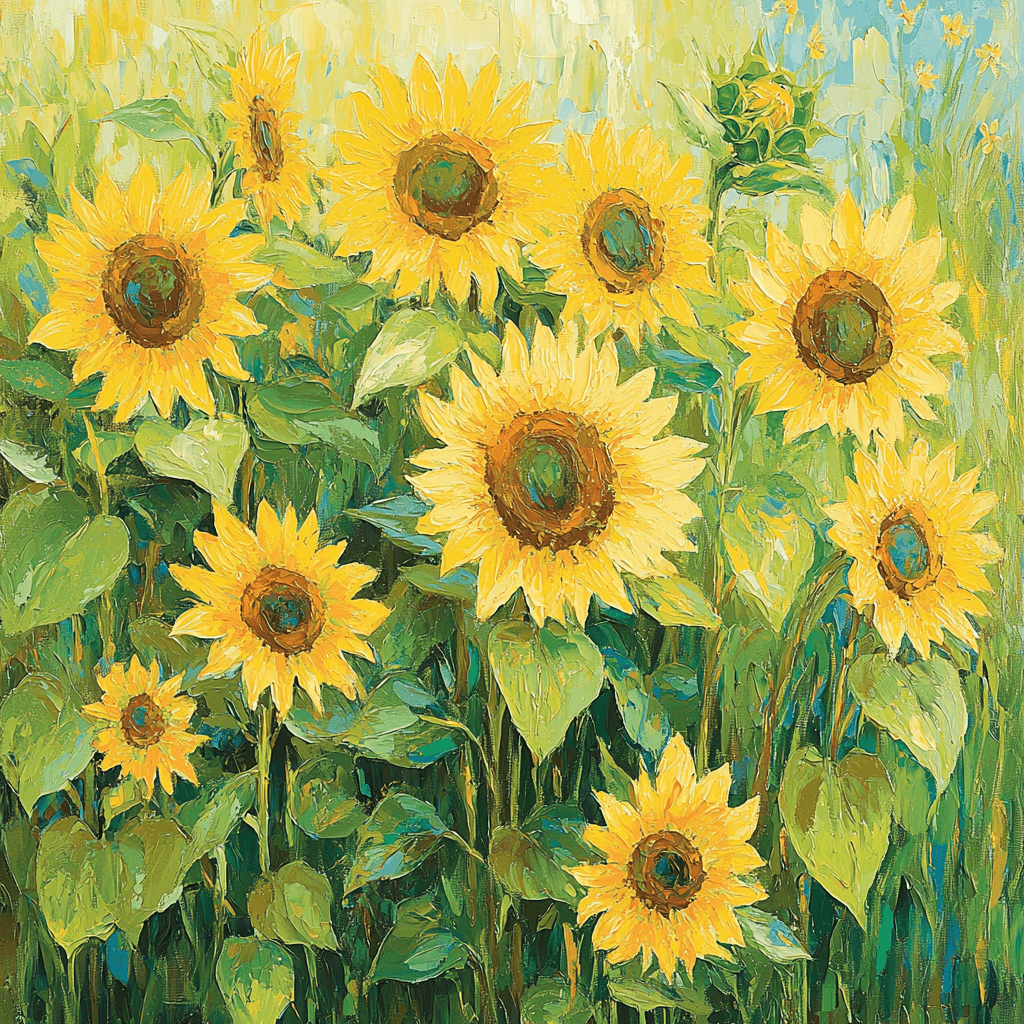 Claude Monet Inspired Joyful Sunflower Garden Paint By Numbers Kits
