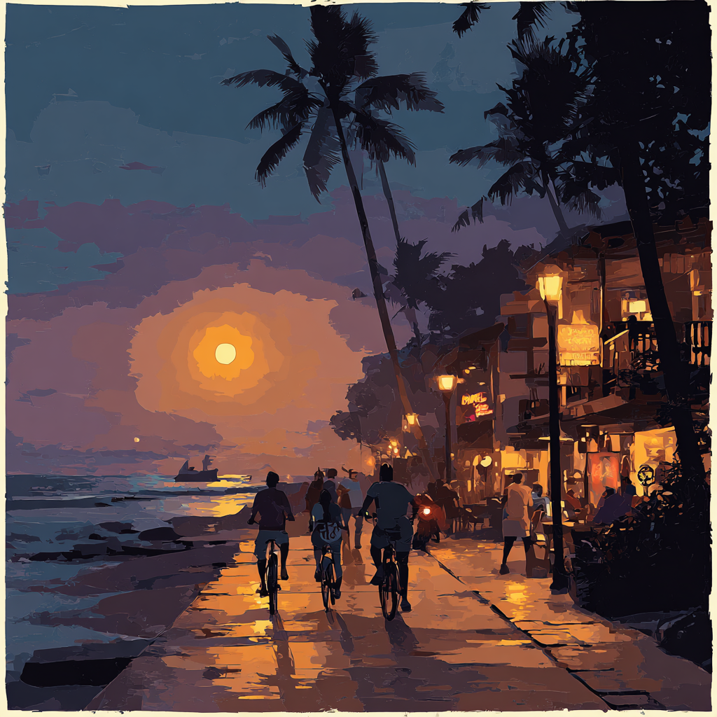 Avenida Atlantica Nightlife Fortaleza Brazil Paint by numbers art