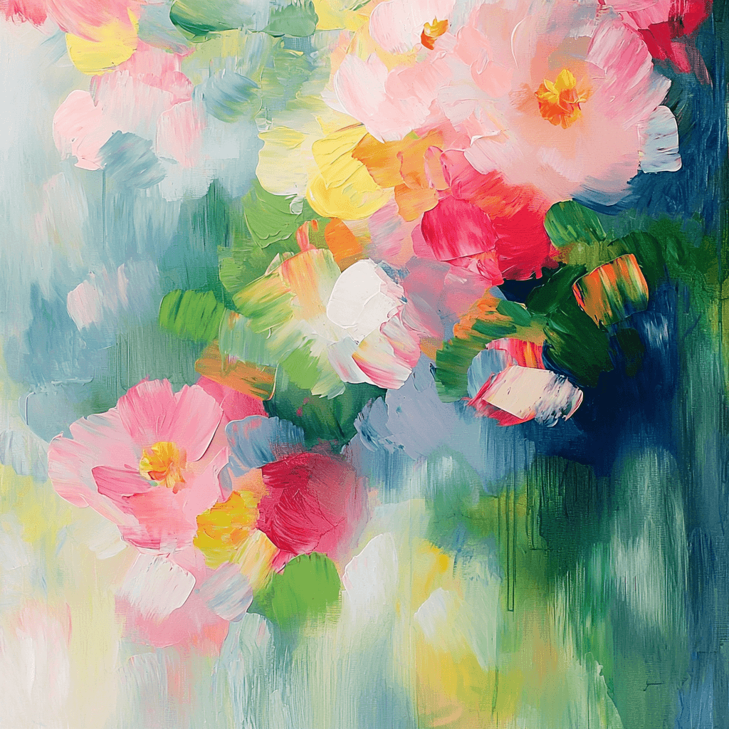 Monet Inspired Abstract Floral Symphony Paint By Numbers Art