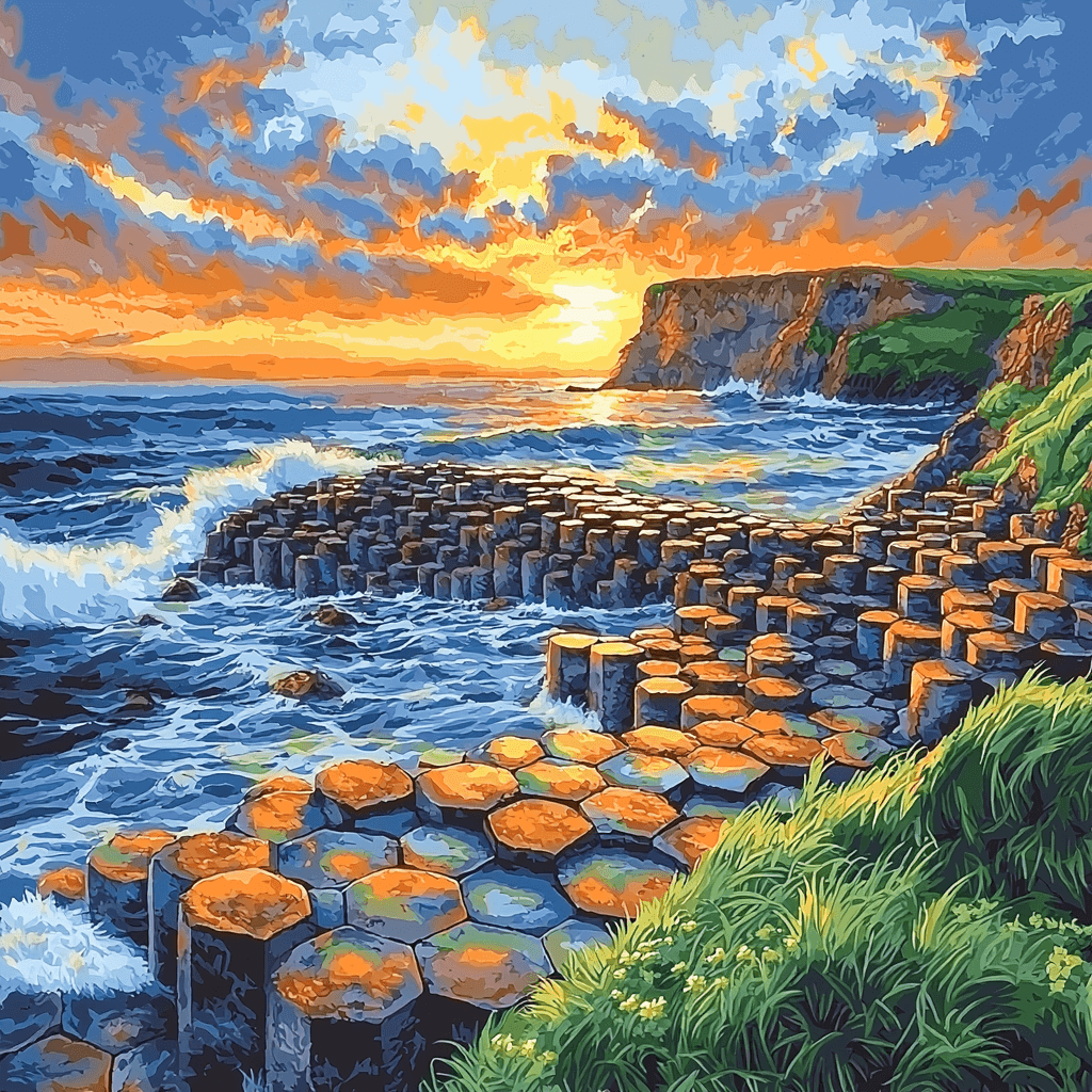 Giants Causeway - County Antrim, Northern Ireland DIY Paint By Numbers