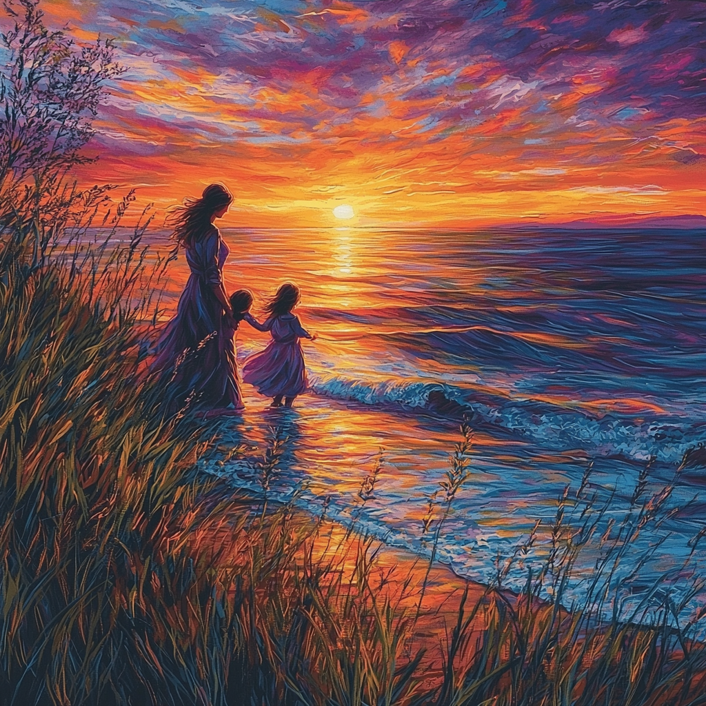 Sunset Memories With Mom DIY Paint By Numbers