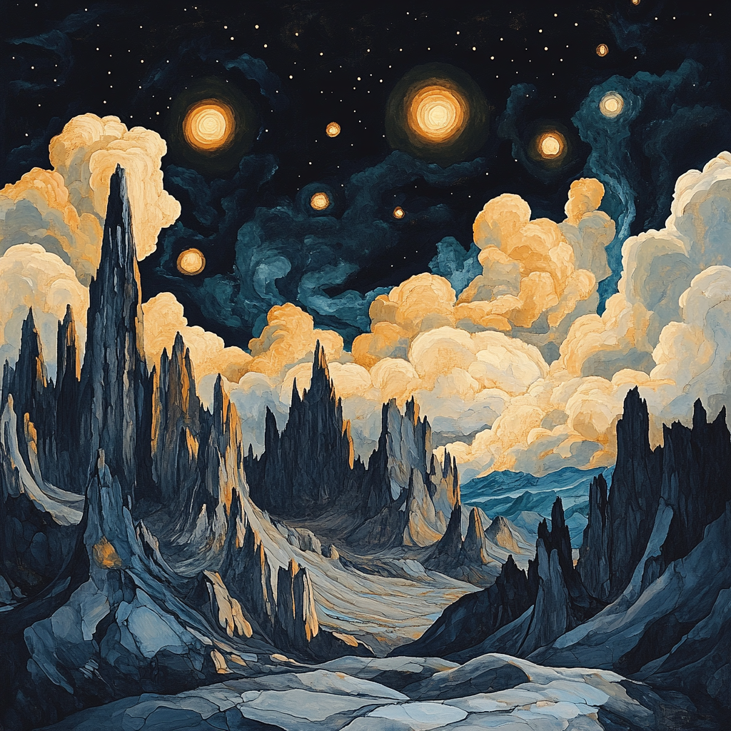 Francisco Goya Inspired Midnight Crag With Tempest Veil Paint by numbers kits