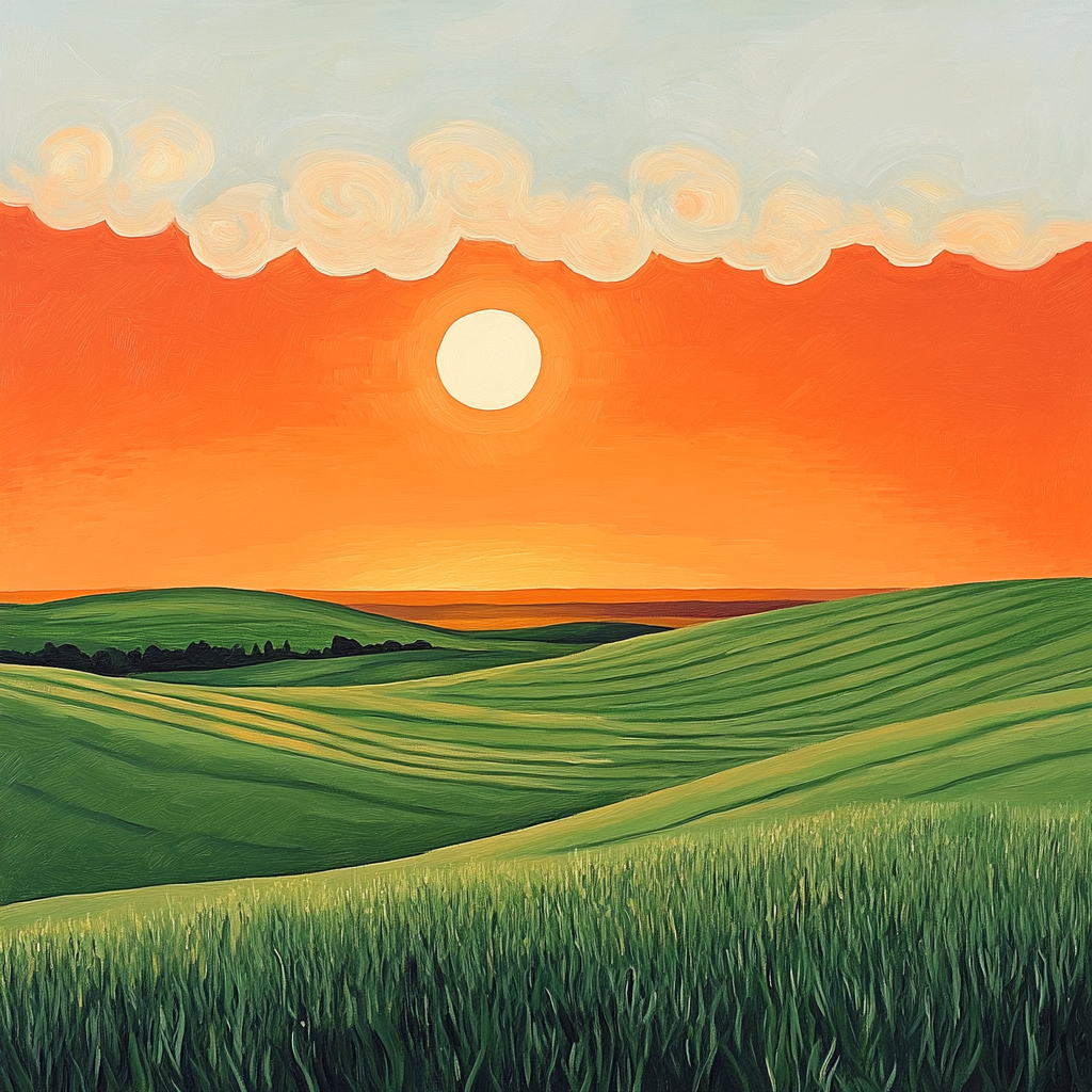 Edvard Munch Inspired Celestial Harvest Field Number painting